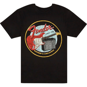 Fender 1946 Guitar & Amp T-Shirt, Black-Medium-Music World Academy