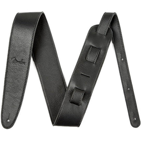 Fender 2-1/2" Artisan Leather Guitar Strap-Black-Music World Academy