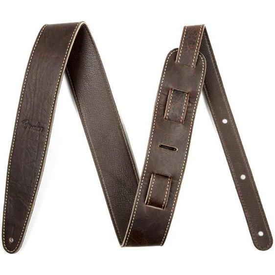 Fender 2" Artisan Leather Guitar Strap-Brown-Music World Academy