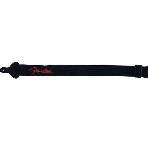 Fender 2" Guitar Strap-Black Poly with Red Fender Logo-Music World Academy