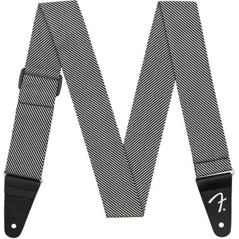 Fender 2" Modern Tweed Guitar Strap-White/Black-Music World Academy