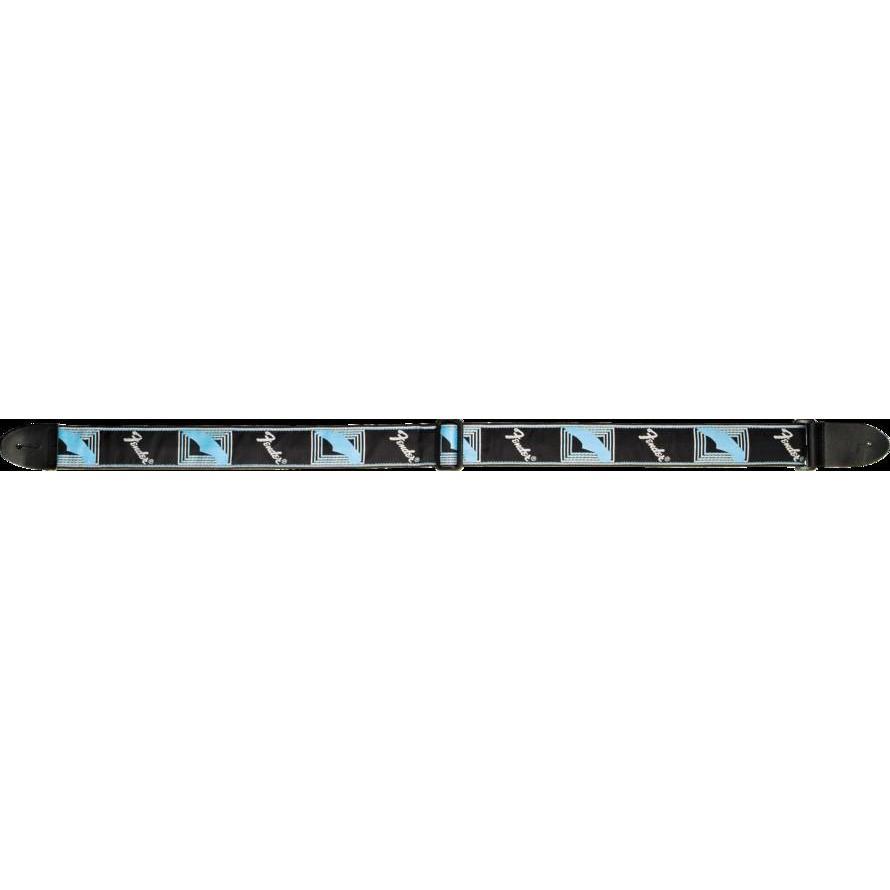 Fender 2" Monogrammed Guitar Strap-Black/Light Grey/Blue-Music World Academy