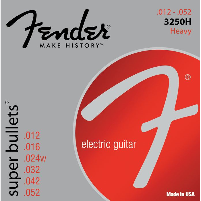 Fender 3250H Super Bullets Nickel Plated Steel Electric Guitar Strings Heavy 12-52-Music World Academy