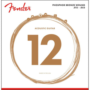 Fender 60L Acoustic Guitar Strings Phosphor Bronze Light 12-53-Music World Academy