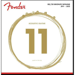 Fender 70CL 80/20 Bronze Acoustic Guitar Strings Custom Light 11-52-Music World Academy