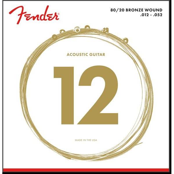 Fender 70L 80/20 Bronze Acoustic Guitar Strings Light 12-52-Music World Academy