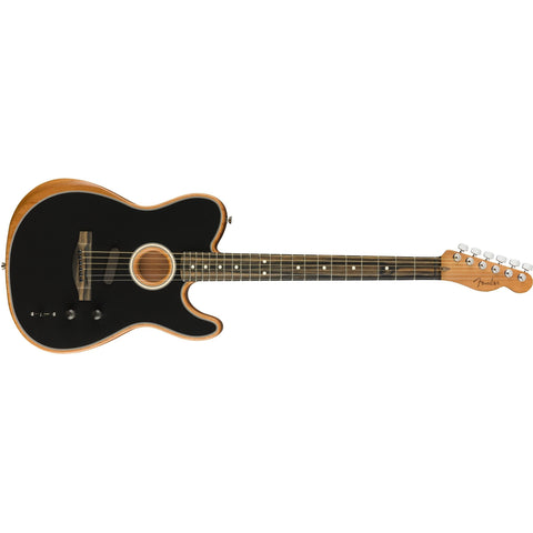 Fender American Acoustasonic Telecaster Guitar with Deluxe Gig Bag-Black-Music World Academy