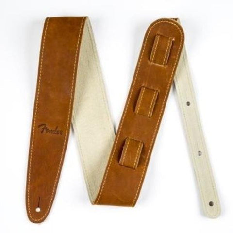 Fender Ball Glove Leather Guitar Strap-Brown-Music World Academy