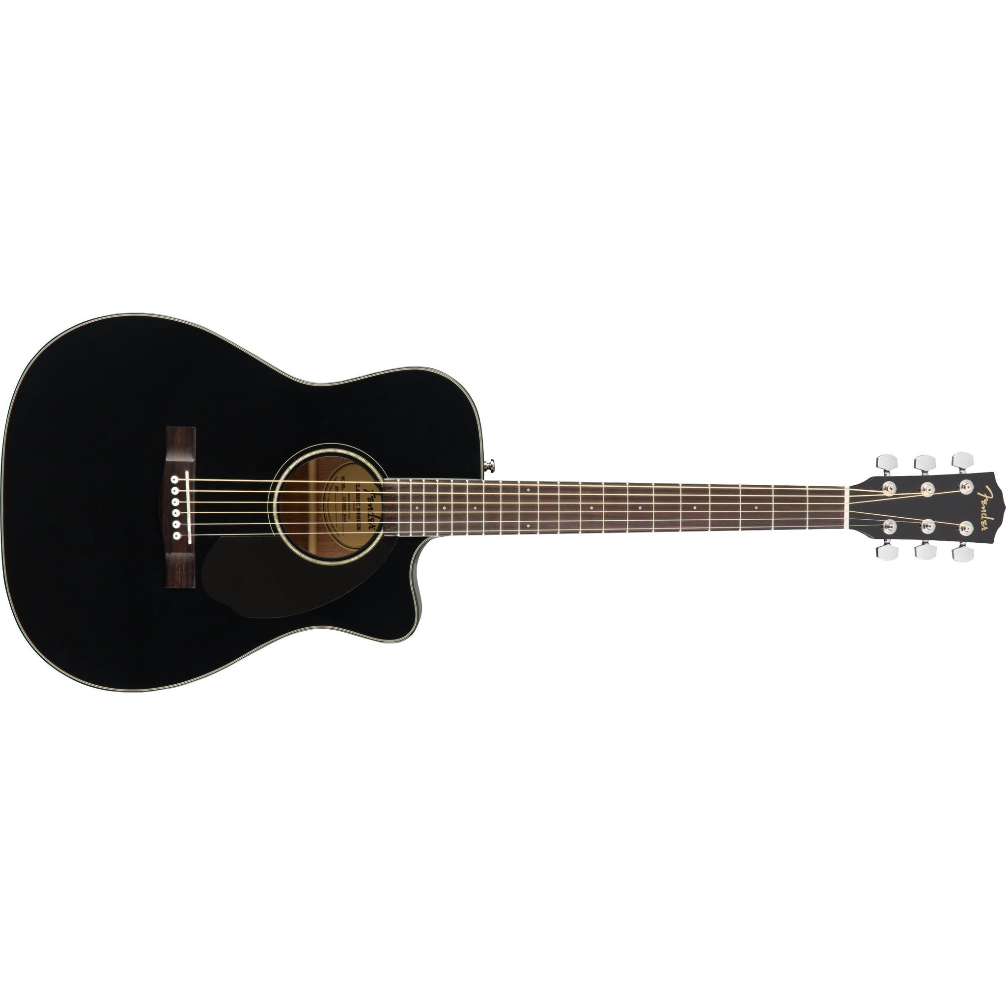 Fender CC-60SCE Concert Acoustic/Electric Guitar-Black-Music World Academy