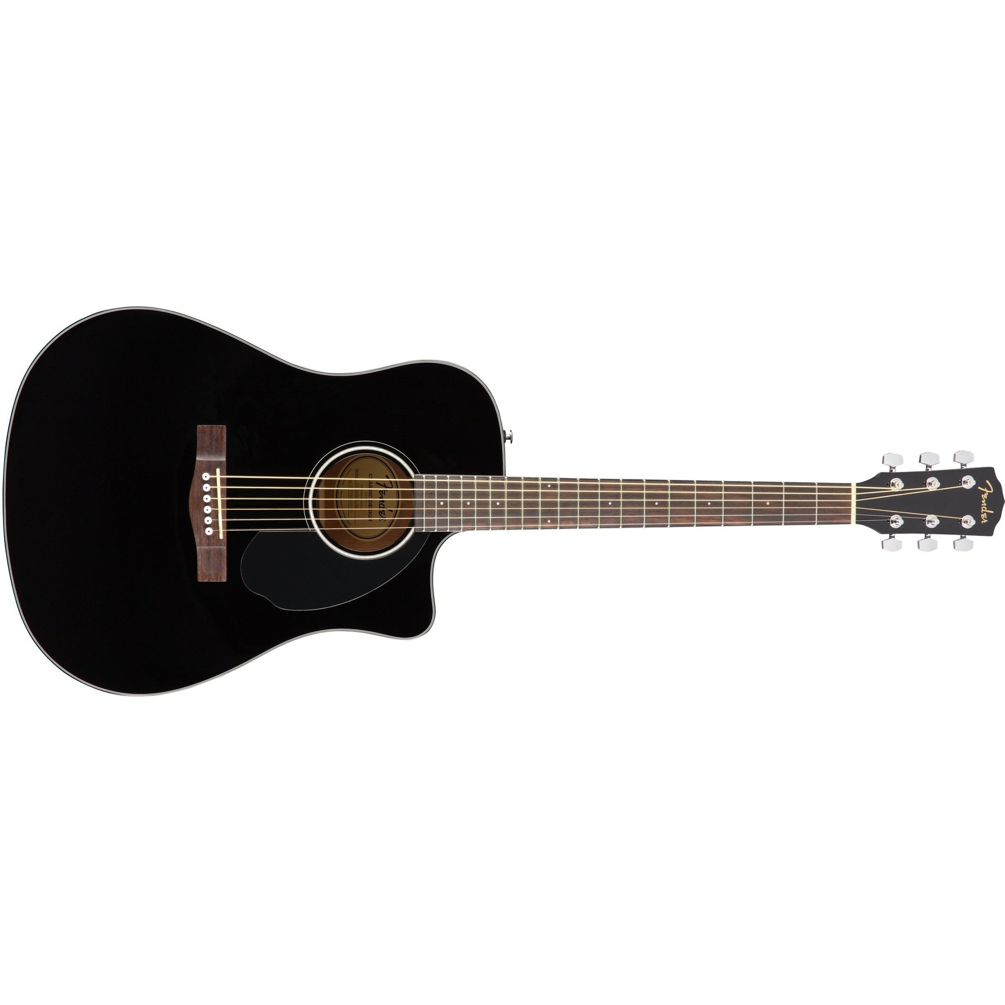 Fender CD-60SCE Dreadnought Acoustic/Electric Guitar-Black-Music World Academy