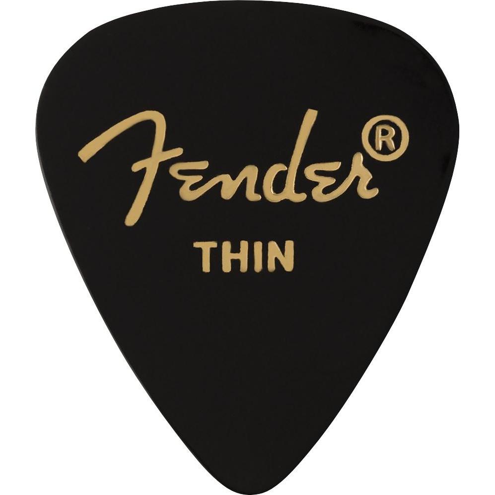 Fender Classic Celluloid Picks 12-Pack Thin-Black-Music World Academy