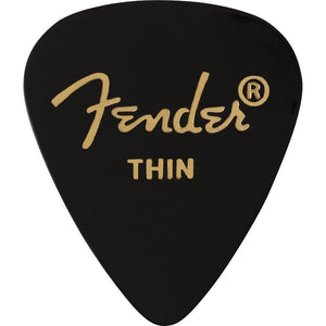 Fender Classic Celluloid Picks 12-Pack Thin-Black-Music World Academy