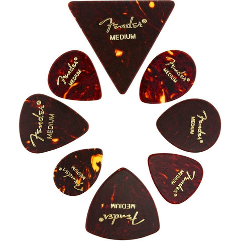 Fender Classic Celluloid Picks Shapes Medley 8-Pack Medium-Music World Academy