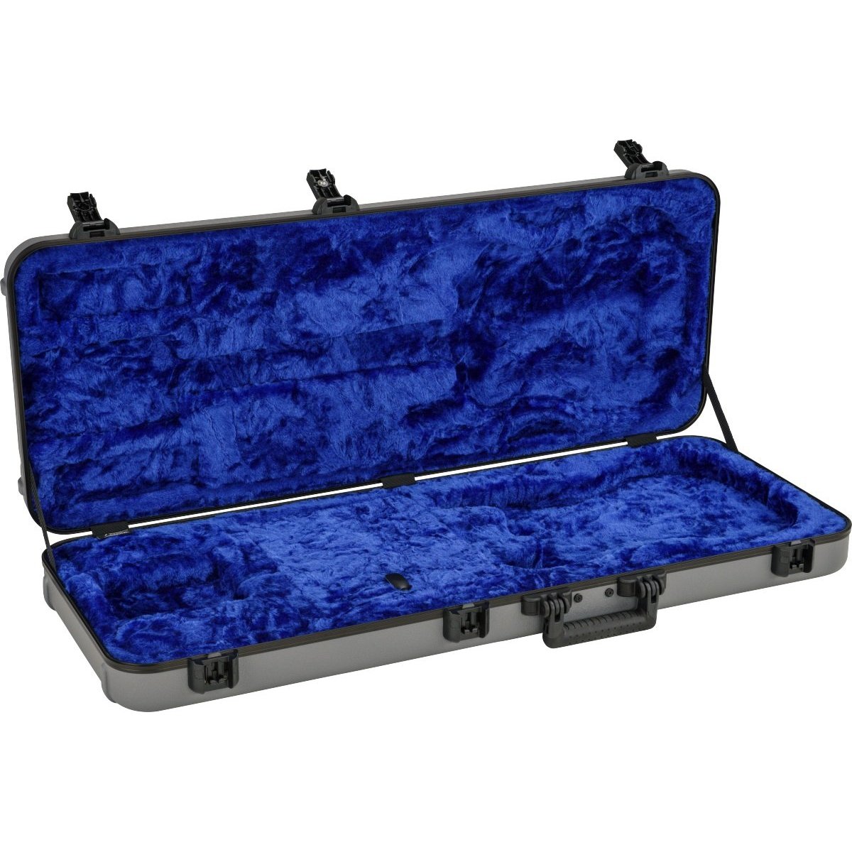 Fender Deluxe Molded Strat/Tele Hardshell Guitar Case-Silver/Blue-Music World Academy