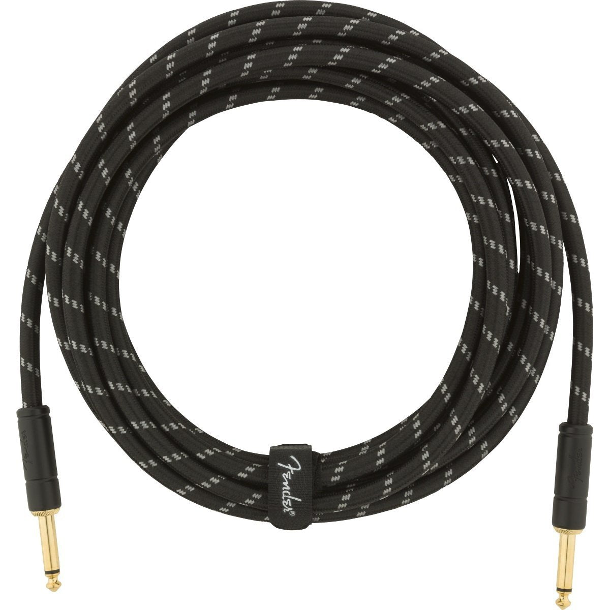 Fender Deluxe Series Instrument Cable 1/4" Male-1/4" Male 15ft-Black Tweed-Music World Academy