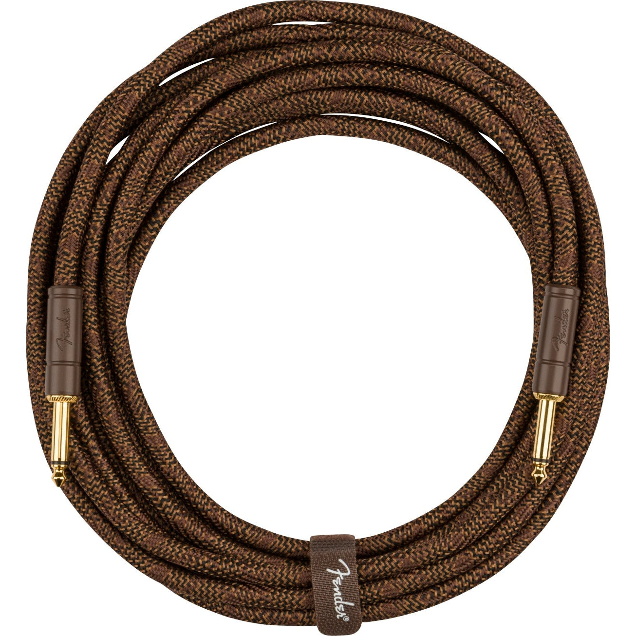Fender Deluxe Series Paramount Acoustic Instrument Cable 1/4" Male-1/4" Male 18.6ft-Brown Tweed-Music World Academy