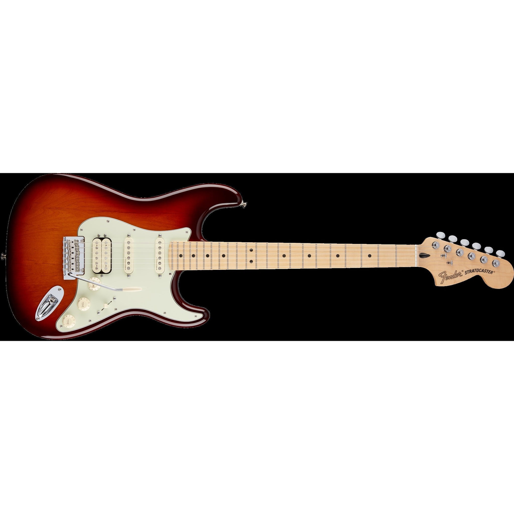 Fender Deluxe Stratocaster Electric Guitar HSS MN Tobacco Sunburst with Gig Bag (Discontinued)-Music World Academy