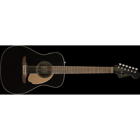 Fender Malibu Player Acoustic/Electric Guitar-Jetty Black (Discontinued)-Music World Academy