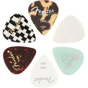 Fender Material Medley 351 Shape Assorted Thin Picks 6-Pack-Music World Academy