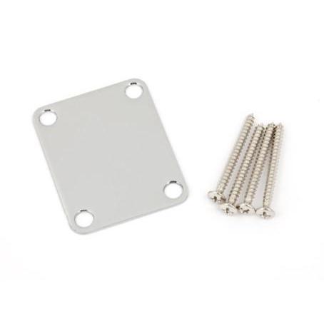 Fender Neck Plate Vintage Guitar/Bass 4-Bolt No Logo-Chrome-Music World Academy