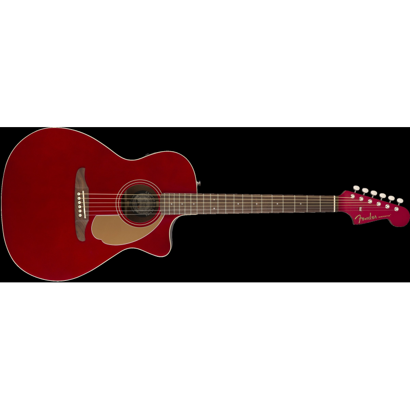Fender Newporter Player Acoustic/Electric Guitar-Candy Apple Red-Music World Academy