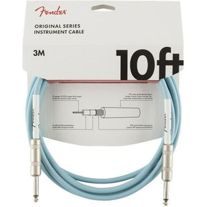 Fender Original Series Instrument Cable 1/4" Male- 1/4" Male 10ft-Daphne Blue-Music World Academy