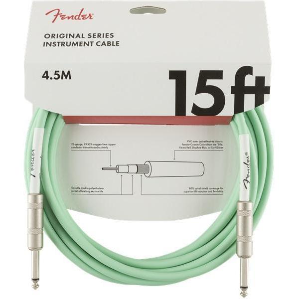 Fender Original Series Instrument Cable 1/4" Male- 1/4" Male 15ft-Seafoam Green-Music World Academy