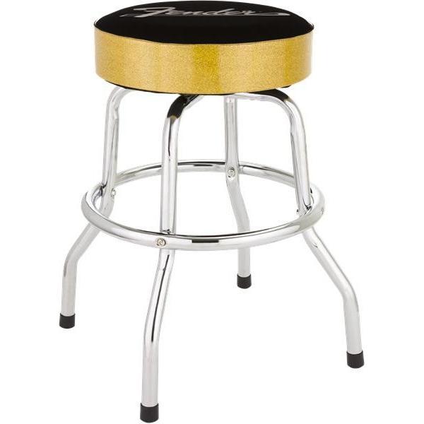 Fender Padded Barstool 24"- Black/Gold Sparkle (Discontinued)-Music World Academy
