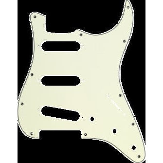 Fender Pickguard Strat Style SSS 11-Hole 3-Ply-Mint Green-Music World Academy