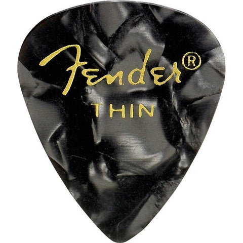 Fender Premium Celluloid Picks 12-Pack Thin Black Moto-Music World Academy