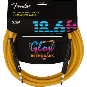 Fender Professional Series Instrument Cable 1/4" Male -1/4" Male 18.6ft-Glow in Dark Orange-Music World Academy