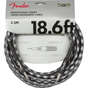Fender Professional Series Instrument Cable 1/4" Male -1/4" Male 18.6ft-Winter Camo Tweed-Music World Academy