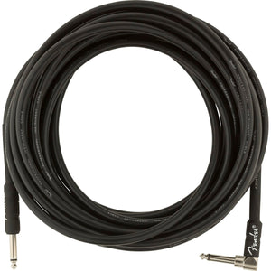 Fender Professional Series Instrument Cable 1/4" Right-Angle Male-1/4" Male 25ft-Black-Music World Academy