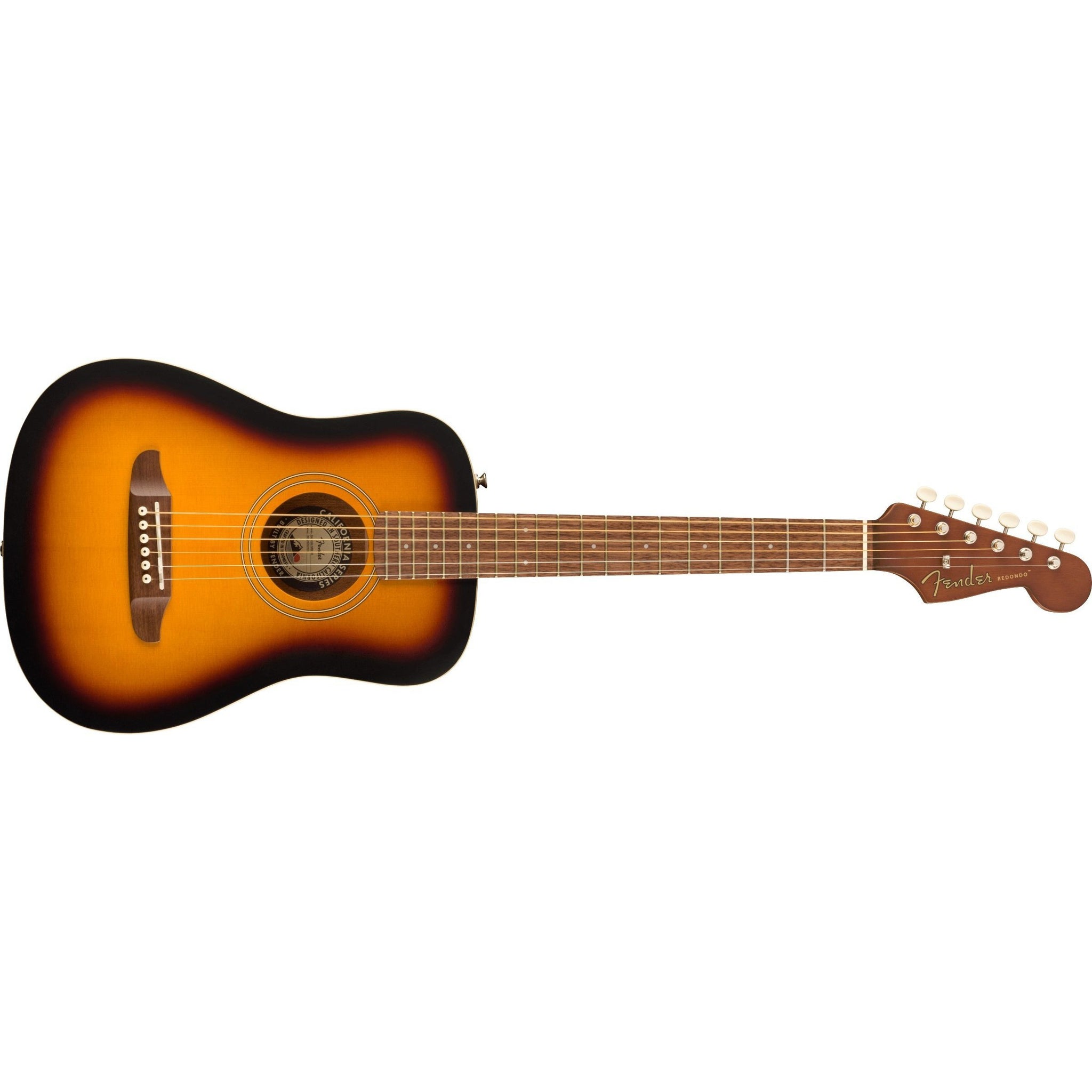 Fender Redondo Mini Acoustic Guitar with Gig Bag-Sunburst-Music World Academy