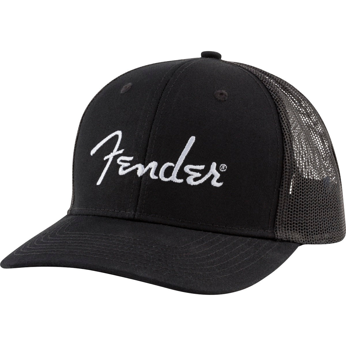 Fender Silver Logo Snapback Hat-Black-Music World Academy