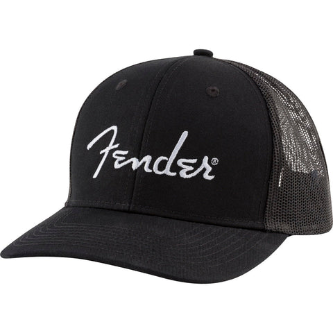 Fender Silver Logo Snapback Hat-Black-Music World Academy