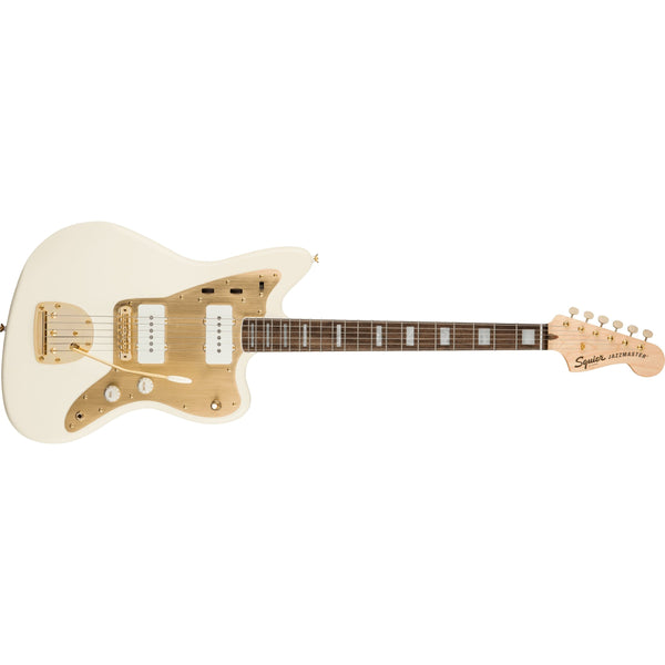 Fender Squier 40th Anniversary Jazzmaster Gold Edition Electric  Guitar-Olympic White