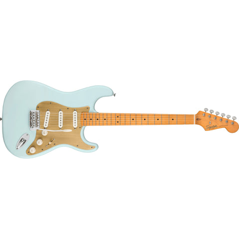 Fender Squier 40th Anniversary Vintage Edition Stratocaster Electric Guitar-Satin Sonic Blue-Music World Academy