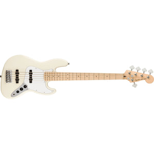 Fender Squier Affinity Series Jazz Bass V 5-String Bass MN-Olympic White-Music World Academy