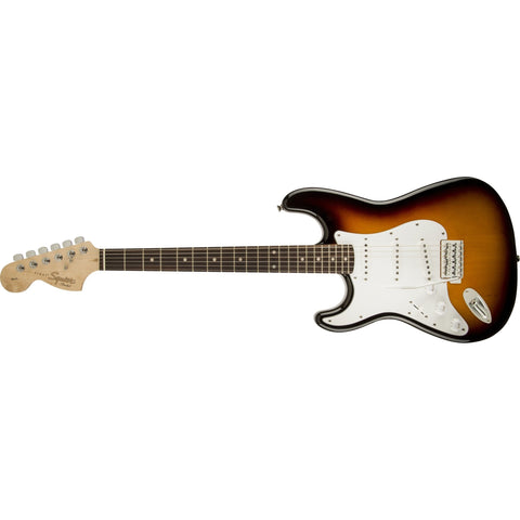 Fender Squier Affinity Series Left-Handed Stratocaster Electric Guitar-Brown Sunburst (Discontinued)-Music World Academy