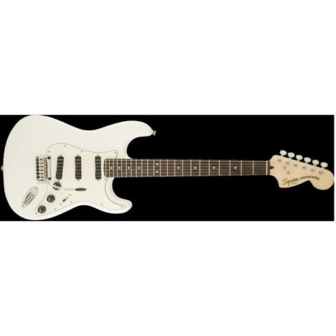 Fender Squier Deluxe Stratocaster Hot Rails Electric Guitar-Olympic White (Discontinued)-Music World Academy