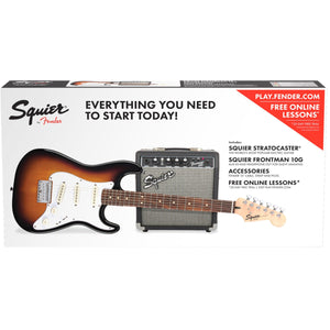 Fender Squier Short Scale Startocaster Electric Guitar Package-Brown Sunburst (Discontinued)-Music World Academy