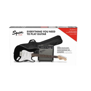 Fender Squier Stratocaster Electric Guitar Pack with Frontman 10G Amp & Gig Bag-Black-Music World Academy