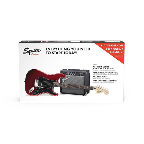 Fender Squier Stratocaster HSS Electric Guitar Pack with Frontman 15G Amp-Candy Apple Red (Discontinued)-Music World Academy
