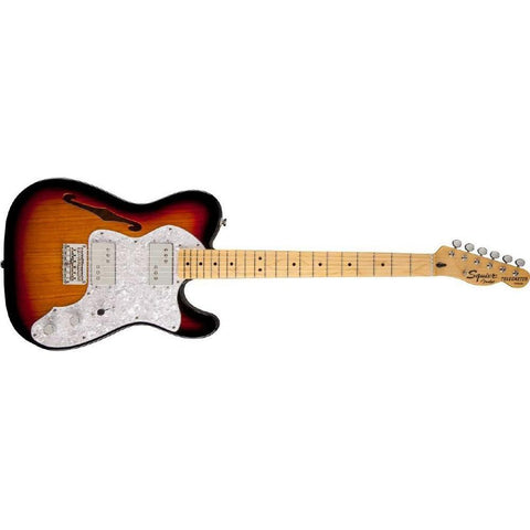 Fender Squier Vintage Modified '72 Telecaster Thinline Electric Guitar MN 3-Tone Sunburst (Discontinued)-Music World Academy