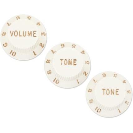 Fender Stratocaster Knobs Volume/2-Tone Set Parchment-Music World Academy