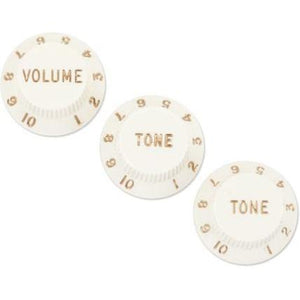 Fender Stratocaster Knobs Volume/2-Tone Set Parchment-Music World Academy