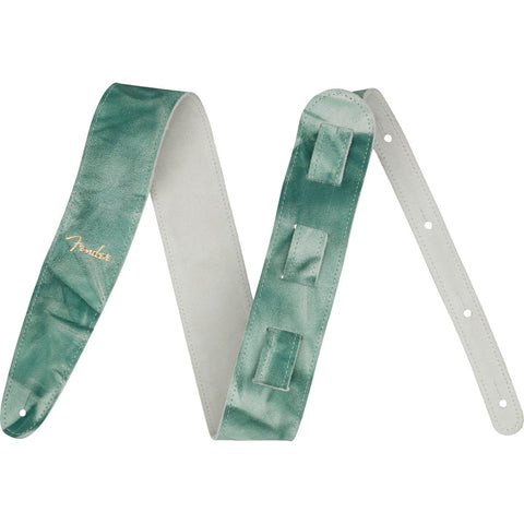 Fender Tie Dye Leather Guitar Strap-Sage Green-Music World Academy