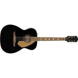 Fender Tim Armstrong 10th Anniversary Edition Hell Cat Acoustic/Electric Guitar with Strap-Black (Discontinued)-Music World Academy