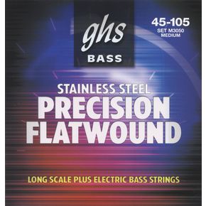 GHS M3050 Flatwound Stainless Steel Bass Guitar Strings Medium 45-105-Music World Academy